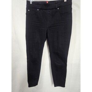Spanx Women Jeans Size L Black Distressed Ankle Skinny Raw Hem Pull-On 20213R